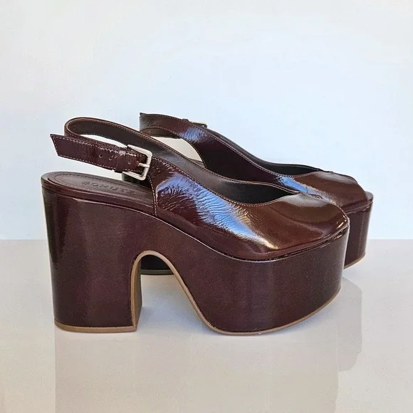 SCHUTZ Brandi Platform Sandals Root Brown $198 Size US 8.5 - Picture 10 of 15